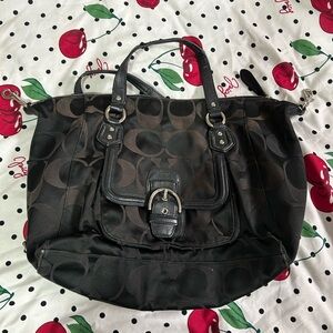 Vintage COACH Black Signature Tote Bag